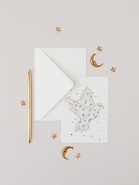 Image 1 of DOVE PAPERCUT CHRISTMAS DECORATION WITH POSTCARD & ENVELOPE