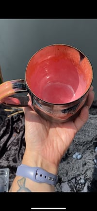 Image 5 of 14 oz Poison Berry Mug in Coral/Black/White