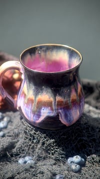 Image 2 of “Flawsome” 18 oz Poison Berry Mug in Purple/Orange/Black