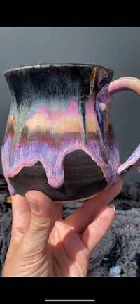 Image 3 of “Flawsome” 18 oz Poison Berry Mug in Purple/Orange/Black