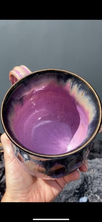 Image 4 of “Flawsome” 18 oz Poison Berry Mug in Purple/Orange/Black