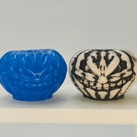 Image 1 of Icky lanyard beads- blue/neutral orange