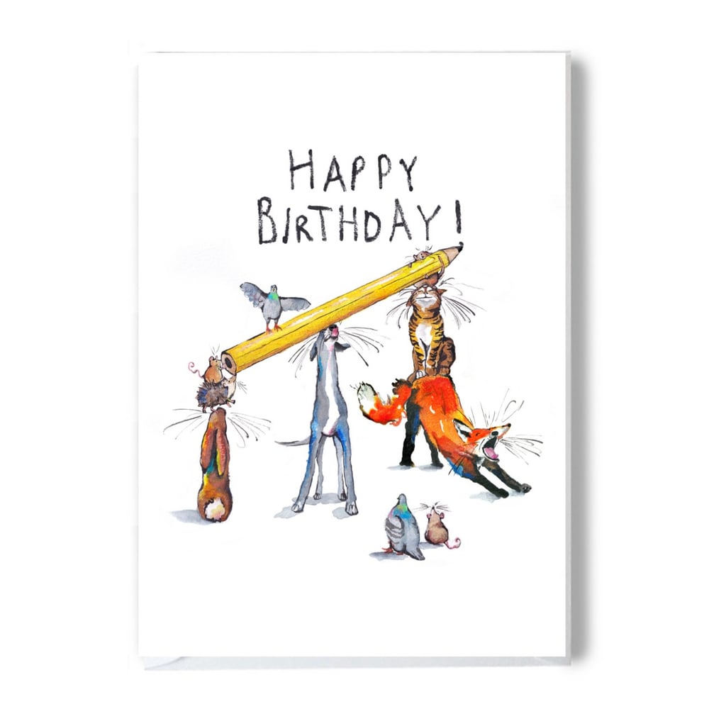 Image of animal friends birthday card