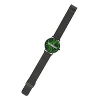 Image 4 of Men's Steel Watch Without Numbers- Green Tribal Print