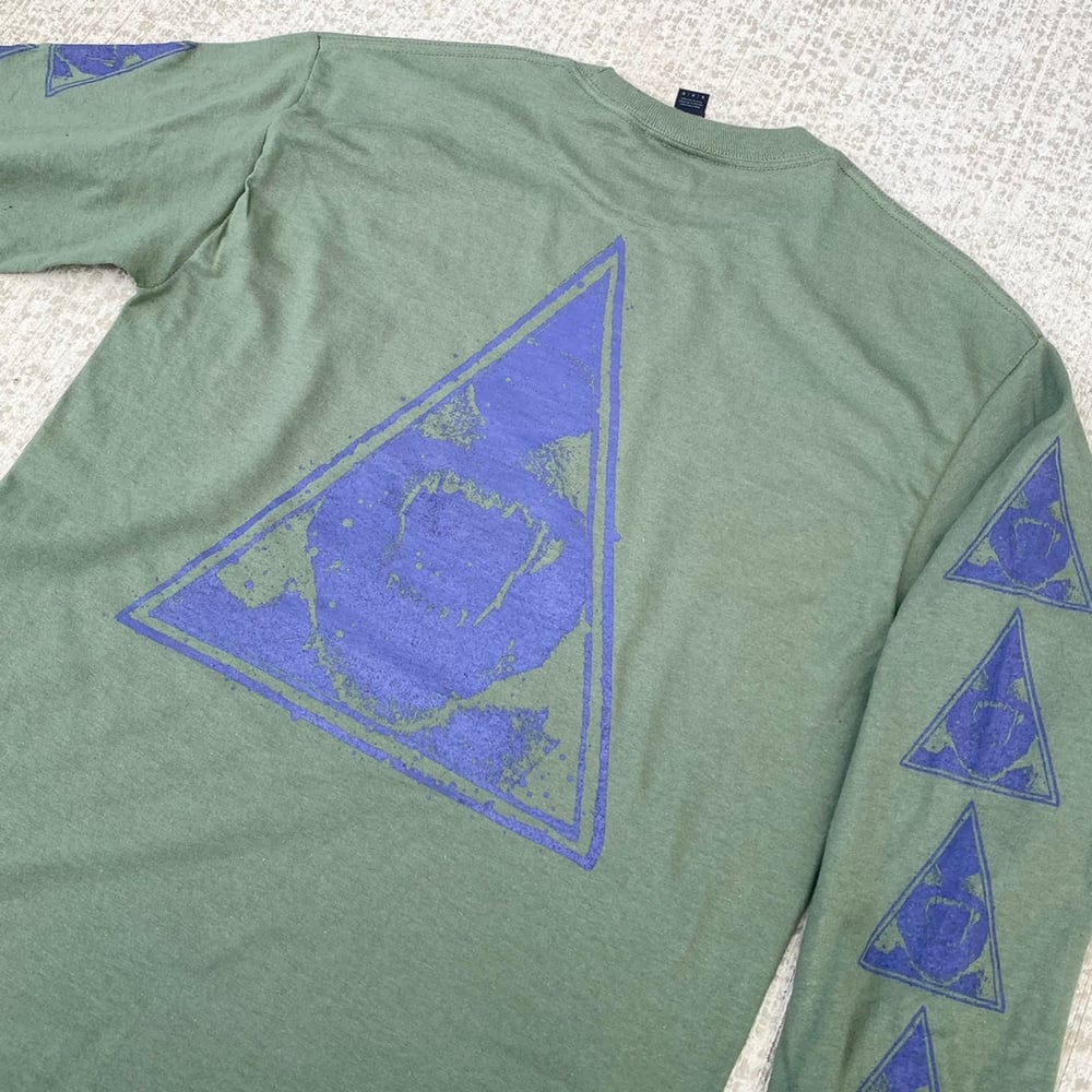 Image of triangle long sleeve - green/purple