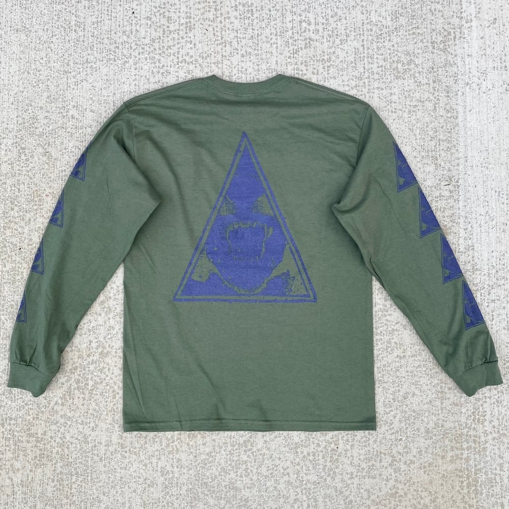 Image of triangle long sleeve - green/purple