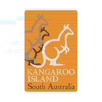 Kangaroo Island souvenir magnet - Kangaroos on earthy orange