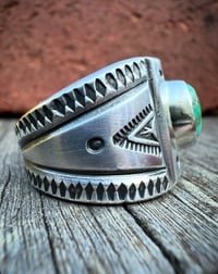 Image 5 of WL&A Handmade Heavy Ingot Green Royston Cigar Band Ring - Size 11