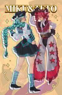 Image 1 of Texas Miku & Teto Print