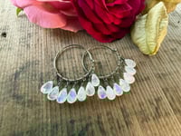 Image 13 of La Luna Llena Sterling Silver . Moonstone Hoops earrings / n12