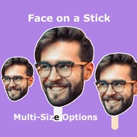 Image 1 of Custom Fat Head Cutout, Big Face on a Stick, Hand-Hold Fun Face