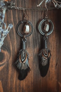 Image 1 of Rustic deer bone earrings