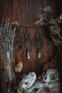 Image 4 of sword and silence copper earrings