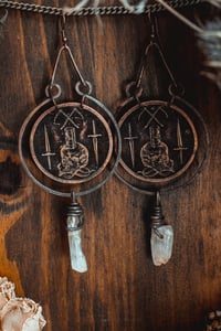 Image 8 of sword and silence copper earrings
