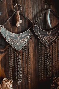 Image 5 of moth and moon bone earrings