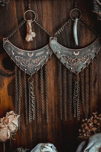 Image 7 of moth and moon bone earrings