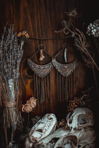 Image 8 of moth and moon bone earrings