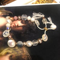 Image 5 of Vintage button, freshwater pearl and crystal bracelet 