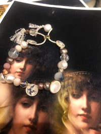 Image 4 of Vintage button, freshwater pearl and crystal bracelet 