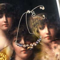 Image 4 of Vintage button, freshwater pearl sterling silver bracelet 