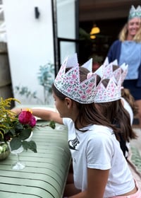 Image 4 of BOTANICAL PARTY HAT CROWN CARD PINK COSMOS