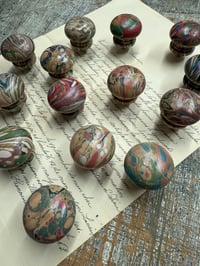 Image 1 of Hand Marbled wooden hardware / door knobs / draw handles YOU PICK