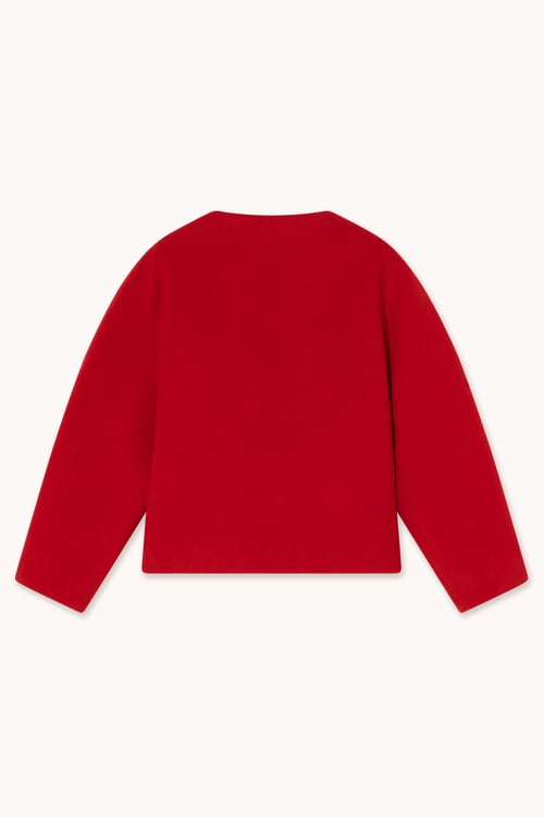 Image of 4-Abrigo buttoned wool red
