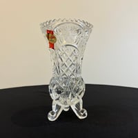 Image 2 of Vase sur pied vintage en cristal taillé signé Anna Hütte - West Germany - 1970