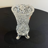Image 4 of Vase sur pied vintage en cristal taillé signé Anna Hütte - West Germany - 1970