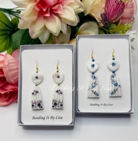 Dentalium Designer Earrings - Blue or Purple