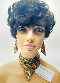 Image 4 of Trach Sequin Scarf for Tracheostomy, Cover Necklace And Earrings Set, Trach Ties, Special -766c6d84