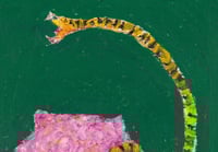 Image 3 of ORIGINAL: Elf on a beast that bites a snake