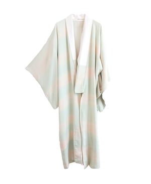 Image of Kimono dame af silke med changerende pastelfarver
