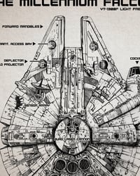 Image 2 of Millennium Falcon Schematic - Fine Art Print