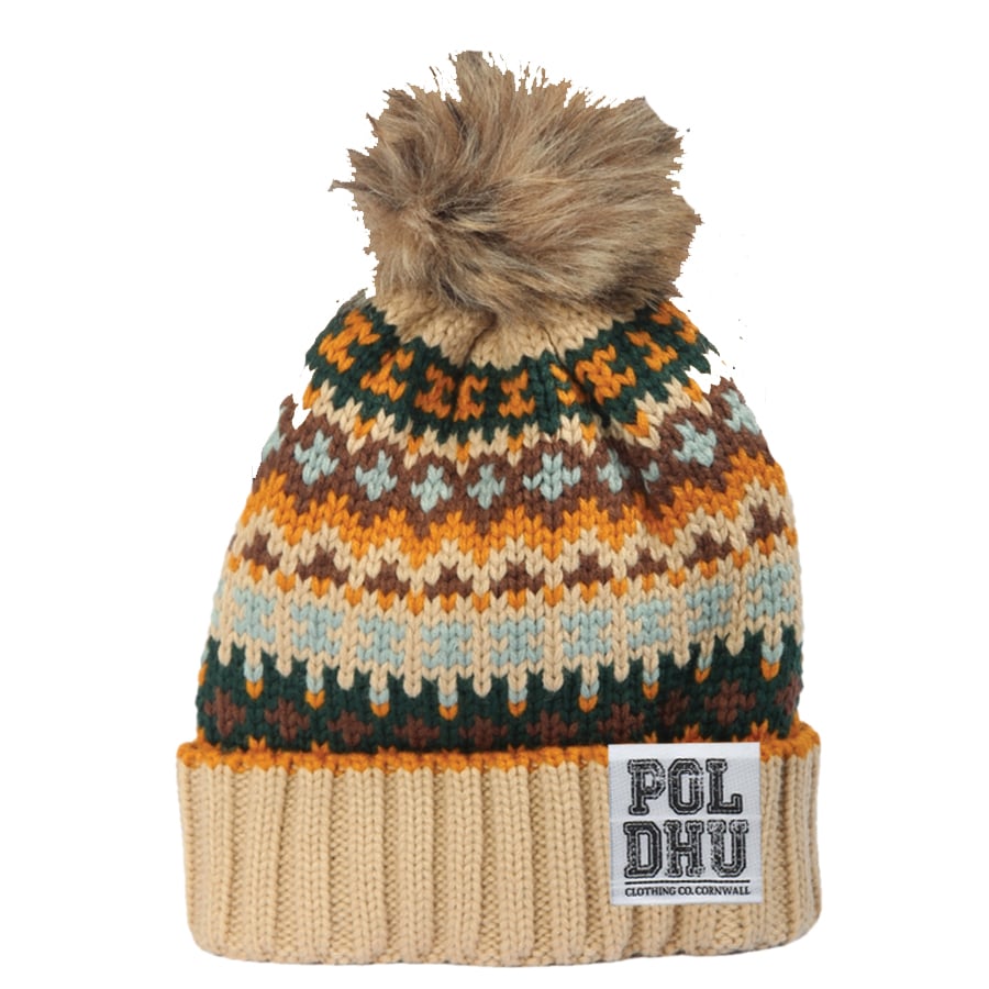 POLDHU WATERPROOF BOBBLE HAT - OATMEAL