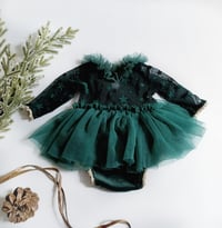 Image 1 of newborn body-dress - Gabrielle - emerald stars