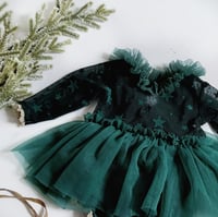 Image 2 of newborn body-dress - Gabrielle - emerald stars