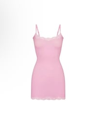 Image 3 of SKIMS- FITS EVERYBODY LACE SLIP DRESS- BUBBLEGUM 