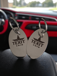 Laser Engraved Keychain Texit Coin