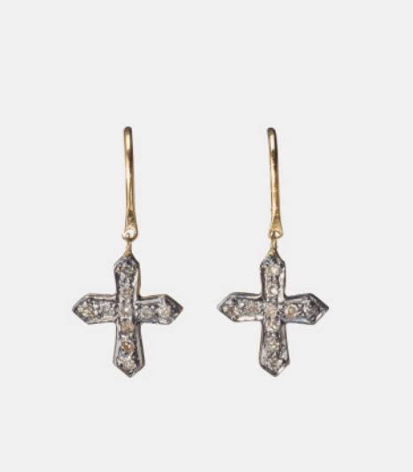 Image of 5 Octobre Diamond Cross Earrings