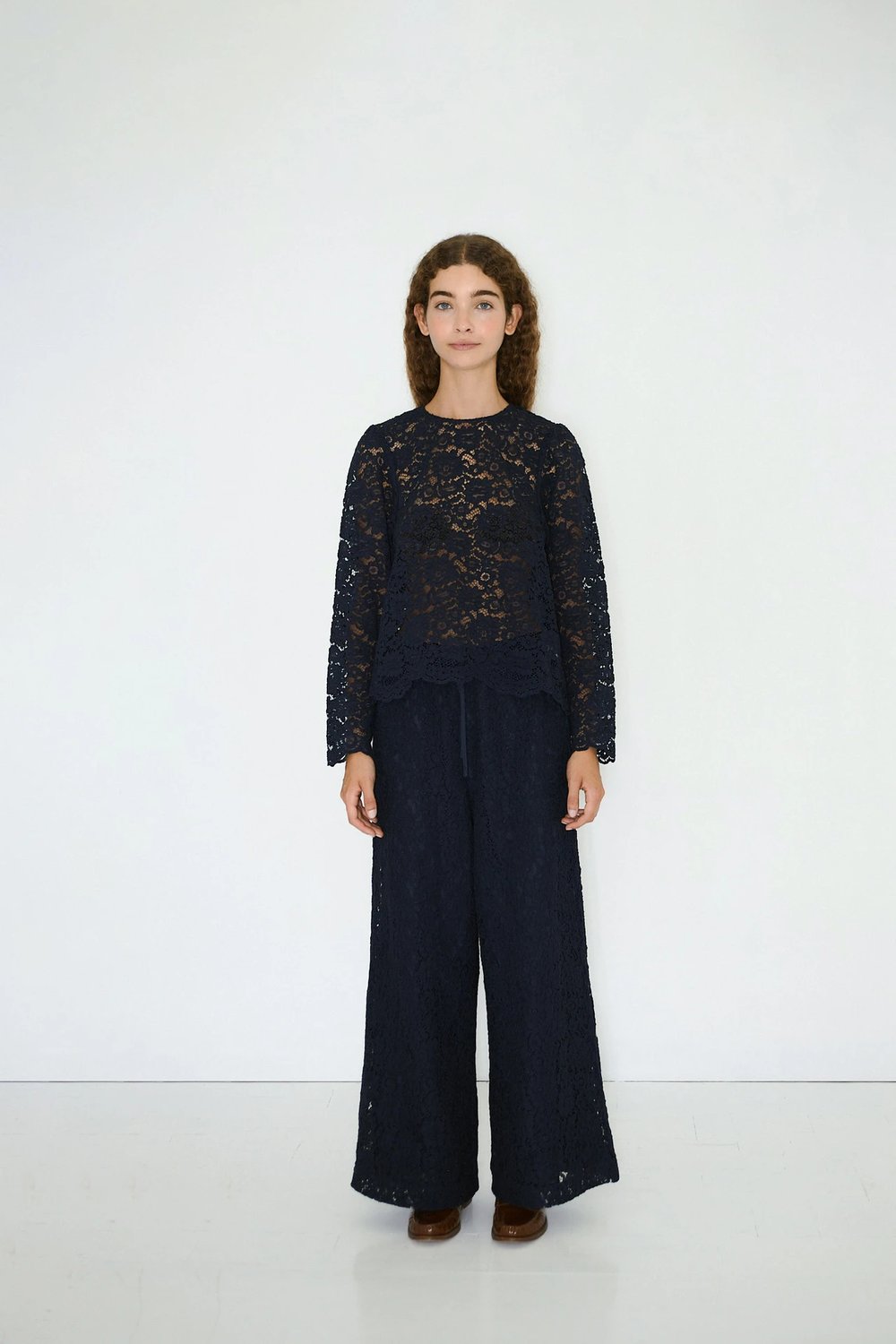 Image of 2-Lace Trousers Navy