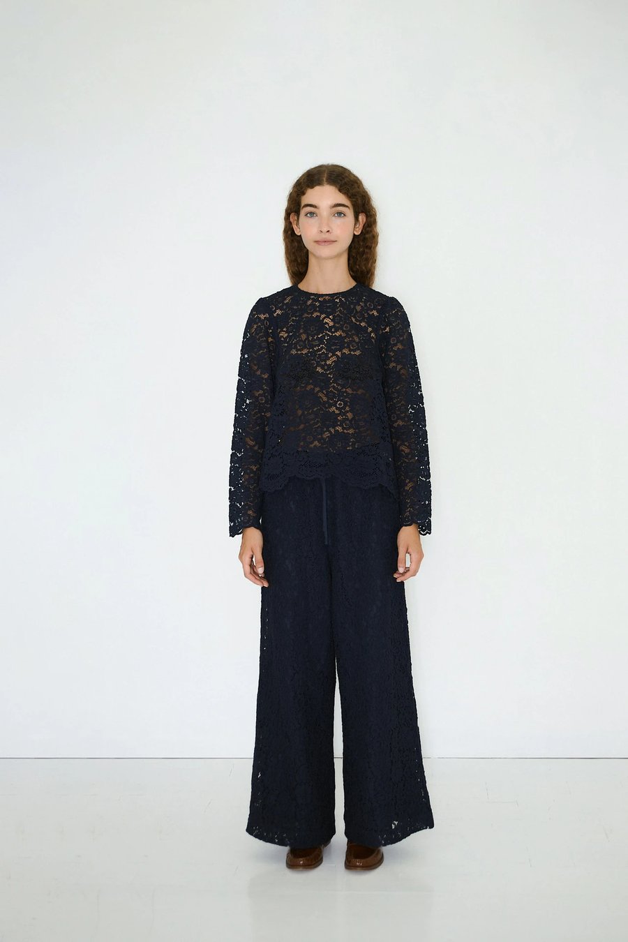 Image of 2-Lace Trousers Navy