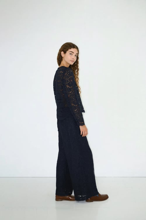 Image of 2-Lace Trousers Navy