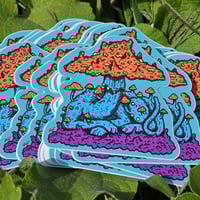 Image 1 of Fungal Feline - blue edition sticker