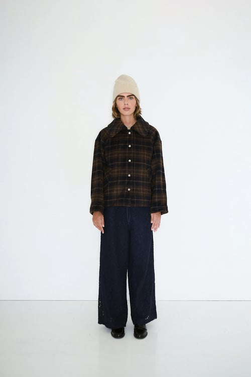 Image of 4-Abrigo lana Dark Brown