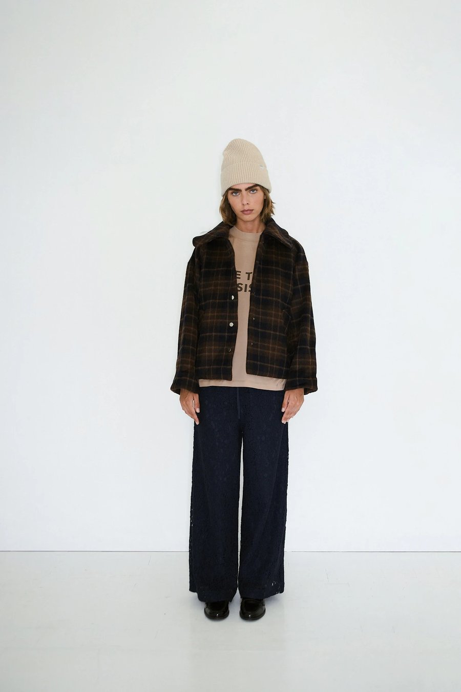 Image of 4-Abrigo lana Dark Brown