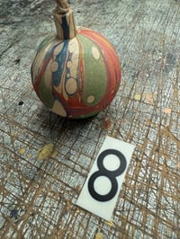 Image 10 of Round wooden hand marbled baubles YOU CHOOSE