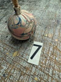 Image 9 of Round wooden hand marbled baubles YOU CHOOSE