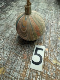 Image 7 of Round wooden hand marbled baubles YOU CHOOSE