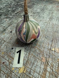 Image 3 of Round wooden hand marbled baubles YOU CHOOSE